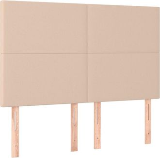 vidaXL Cabecero Luces Led Cuero Sint&eacute;tico Capuchino 144x5x118/128cm Vidaxl