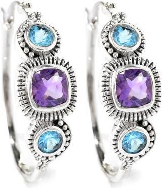 Samuel B. Sterling Silver & Semiprecious Stone Earrings in Silver/Amethyst at Nordstrom Rack