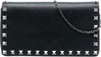 Valentino Pre-owned Clutches, female, Black, Size: ONE SIZE Pre-owned Rockstud Crossbody Bag