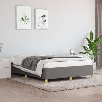Berkfield Home Bed Frame Dark Grey 135x190 cm Double Fabric