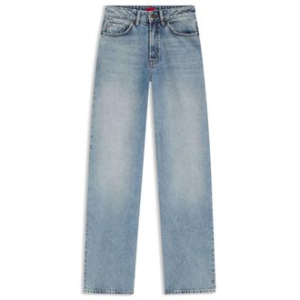 HUGO BOSS Blue wide-leg jeans in rigid denim