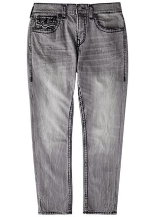 True Religion Rocco Distressed Slim-leg Jeans - Grey - 36 (W36 / XL)