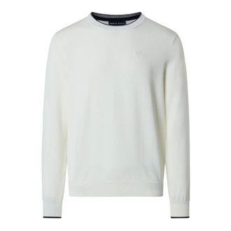 North Sails Round-neck Knitwear, male, White, Size: M Maglia Girocollo Logo Finezza 12