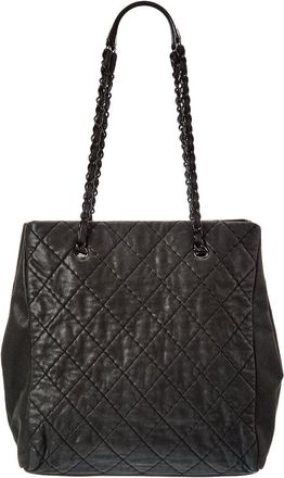 Chanel Black Calfskin Leather Cc Wild Stitch Tote (Authentic Pre-Loved)