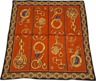 Celine Pre-owned Scarves, female, Orange, Size: ONE SIZE Pre-owned Silk Scarf