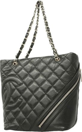 Chanel Black Leather Tote Bag (Pre-Owned)