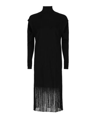 Ferragamo Cutout And Fringe Hem Dress