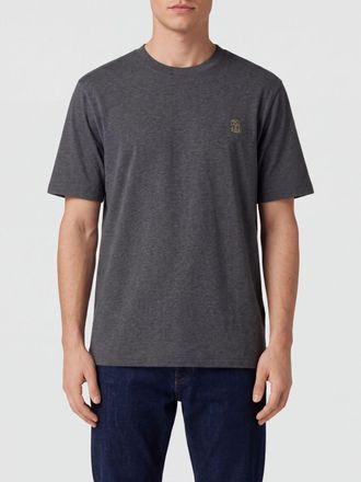 Brunello Cucinelli Cotton Crew-Neck T-Shirt with Contrast Logo