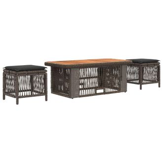 vidaXL Conjunto De Comedor De Jard&iacute;n 4 Pcs Gris Y Gris Oscuro Vidaxl