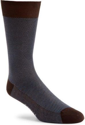 Canali Geometric Jacquard Dress Socks in Brown at Nordstrom Rack, Size Medium