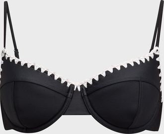 Ramy Brook Emmeline Crochet-Trim Bikini Top