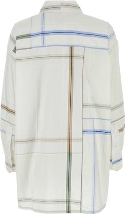 Bottega Veneta Womens Embroidered Poplin Shirt White Cotton