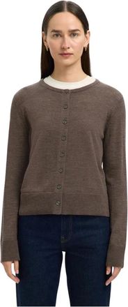 Selected Truien & Vesten, Dames, Bruin, L, Wol, Ronde hals knitwear