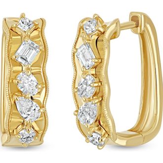 Bony Levy Kiera 18K Gold Diamond Hoop Earrings in 18K Yellow Gold at Nordstrom