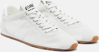 Miu Miu Plume leather-trimmed sneakers