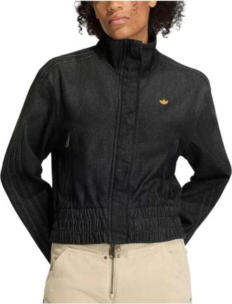 adidas Denim Track Top - Dames - Outdoorjassen - Zwart - M - Denim - Fitness