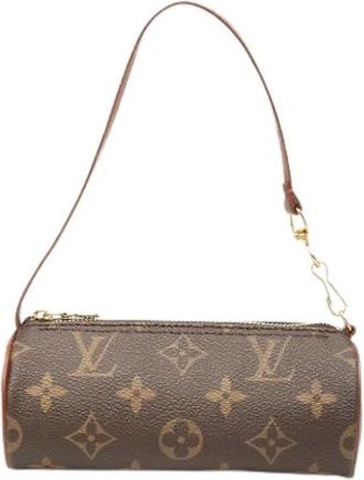 Louis Vuitton Pre-owned Papillon Pochette - Dames - Vintage Mini Tas - Bruin - ONE Size - Leer - Vintage