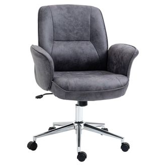 Vinsetto Swivel Computer Office Chair Mid Back Desk Chair for Home - Deep Grey | TJ Hughes