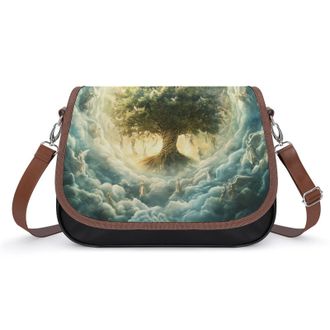 Generic Angels Spiritual Tree And Life Womens Crossbody Bag Fashion Shoulder Handbags Message Tote Bag with Adjustable Strap