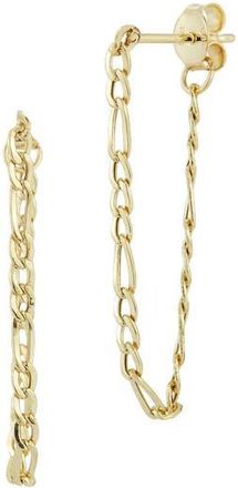 Ember Fine Jewelry 14K Gold Figaro Link Front/Back Earrings at Nordstrom Rack