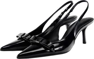 Generic Womens Casual Pointed Toe High Heel Sandals Butterfly Detail Wedding Office Dress Shoes Black