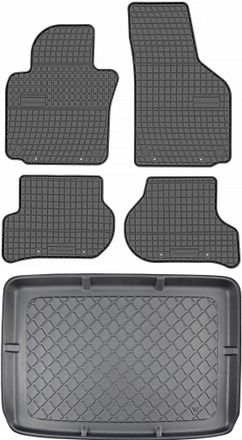 OEM Skoda Yeti Crossover De 06.2009 A 11.2017. Juego De Alfombrillas De Goma Para Coche + Alfombrilla Para Maletero