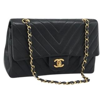 Chanel Pre-owned Vintage Schoudertas - Dames - Pre-owned - Zwart - Maat: ONE Size Leer