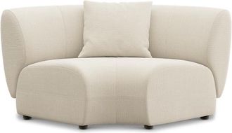 Castlery Auburn Curve Corner Sofa Customized, (Washed Chenille) Cream, Machine Washable, Modular for Sofas, Castlery Brand