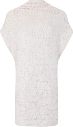 P.A.R.O.S.H. Korte Paillettenjurk - Dames - Kleedjes - Beige - XS - Pailletten - Kleedjes
