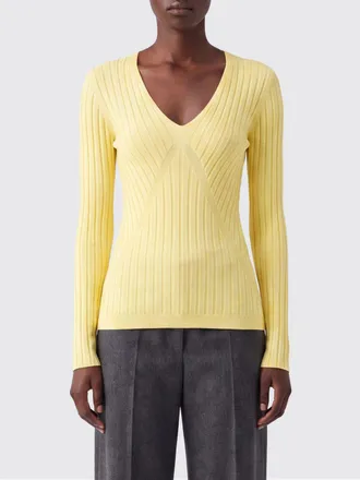 Jil Sander Maglia slim fit a coste in cashmere e seta con scollo a V