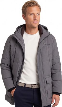 Bugatti winterjas grijs met capuchon