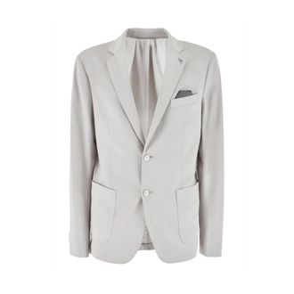 Yes-Zee Grijze Casual Knoopjas - Heren - Blazers - Beige - XL - Jassen