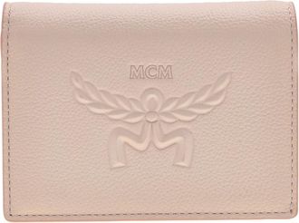 MCM Embossed Logo Leather Mini Himmel Snap Wallet