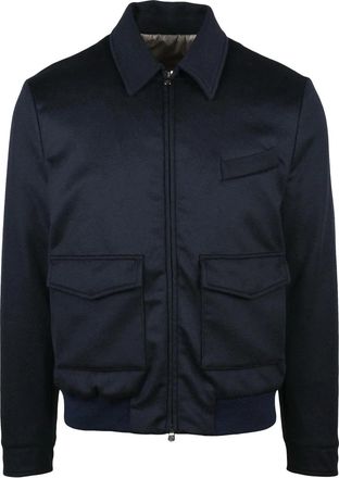 LUIGI BORRELLI NAPOLI Wool-Silk Aviator Jacket