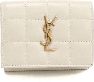 Saint Laurent White Leather Coin Purse/Coin Case (Pre-Owned)