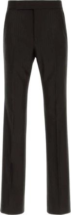 Tom Ford Pantaloni Colbert a vita alta con righe in raso e twill spezzato - - Trousers - Uomo - Nero - M