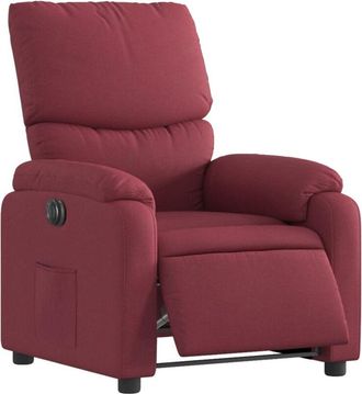 vidaXL Sillón reclinable eléctrico tela rojo tinto Vidaxl