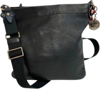 Bally Pre-owned Cross Body Bags, male, Black, Size: ONE SIZE Pre-owned Leather Cross Body Bag