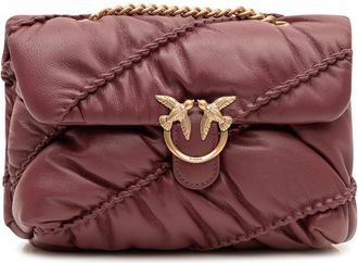 Pinko Burgundy Love Birds Small Shoulder Bag