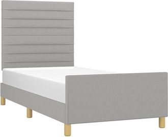 vidaXL Estructura De Cama Sin Colch&oacute;n Tela Gris Claro 90x190 Cm Vidaxl