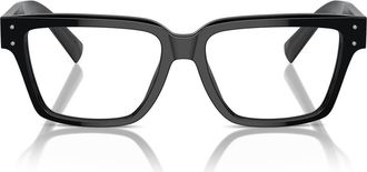 Dolce & Gabbana 55mm Square Optical Glasses in Black at Nordstrom