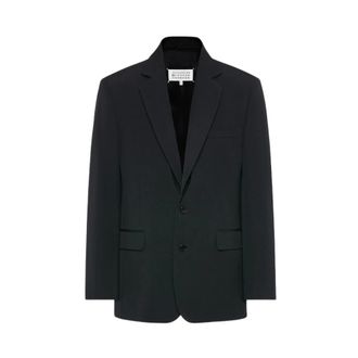 Maison Margiela Single-Breasted Wool Blazer - male - Maison Margiela - Blazers - Black - M - Jackets