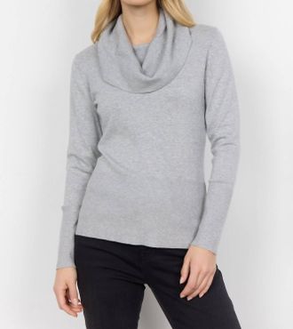 soya concept Dollie Cowl Neck Sweater In Grey
