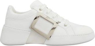 Roger Vivier Viv Skate Metal Buckle Sneaker - Dames - Sneakers - Wit - 38 EU - Leer - Schoenen