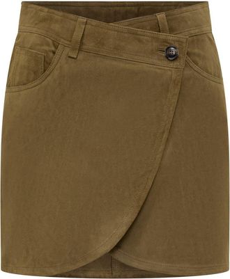 BA&SH Ba & Sh Suede Miniskirt With Asymmetrical Closure