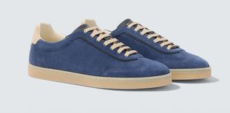 Brunello Cucinelli Leather-trimmed suede sneakers