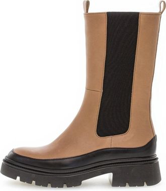 Gabor Halfhoge laars met stijlvol design - Dames - Chelseaboots - Bruin - 40 EU - Leer - Schoenen