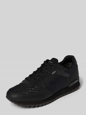 HUGO BOSS Low Top Sneaker mit Strukturmuster Modell PARKOUR in Black, Größe 41