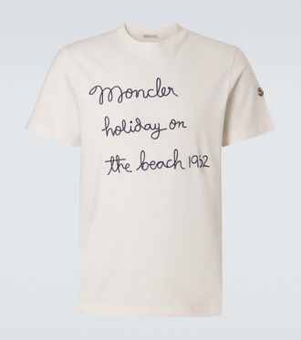 Moncler T-shirt in jersey di cotone con ricamo