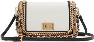 Aldo Mixed Material Crossbody Bag in Black/White at Nordstrom Rack